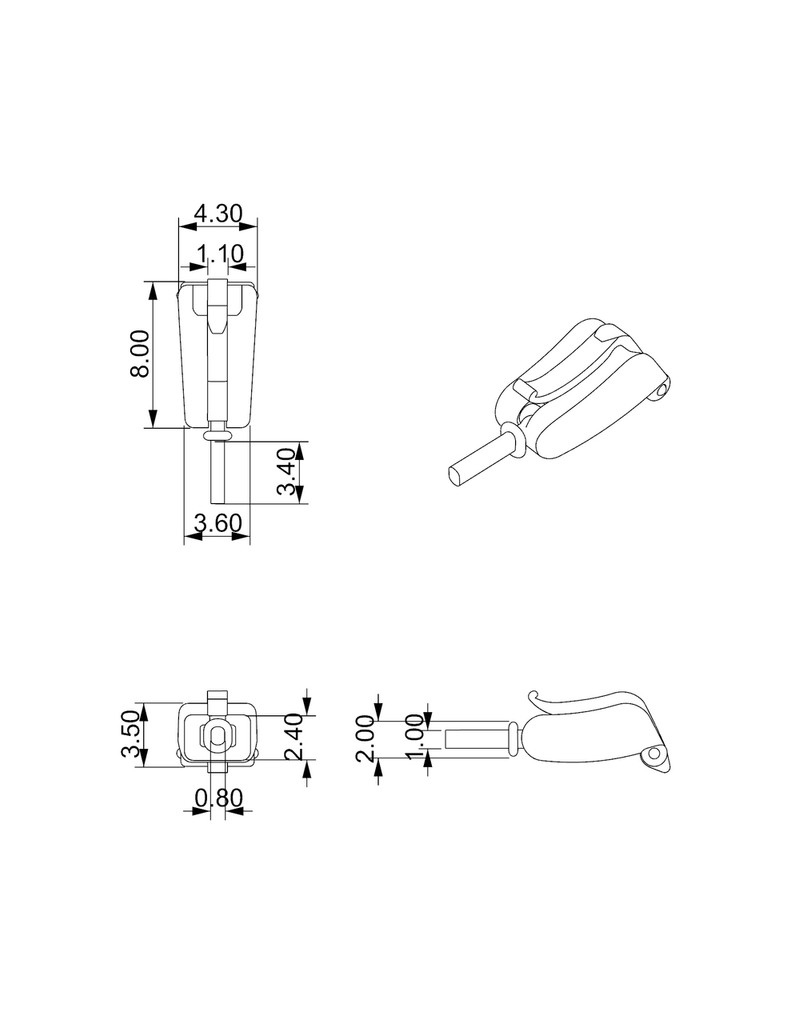 lever removable clasp dimensions