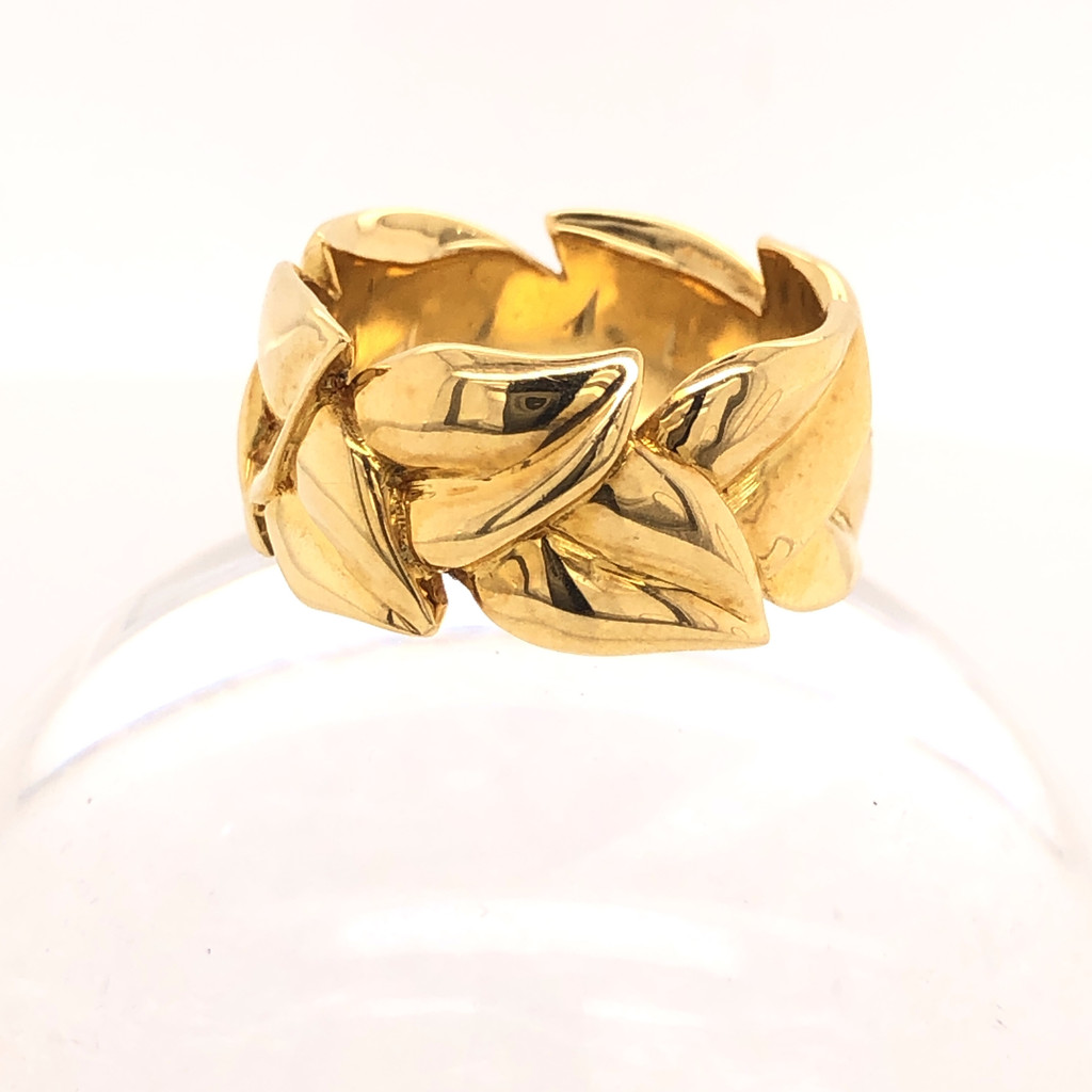 9306 Wide Leaf 18K Gold Band