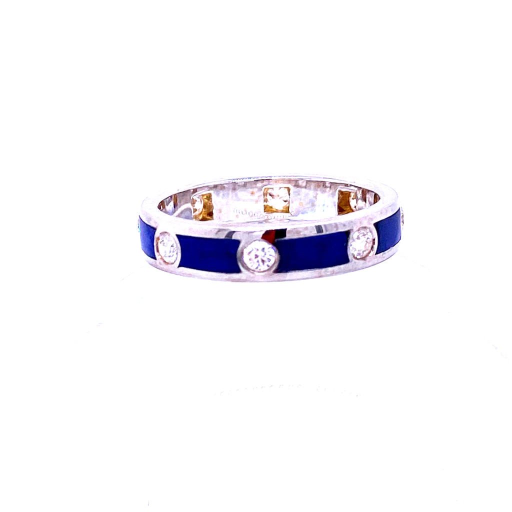 9319    inlaid lapis and diamond platinum band
