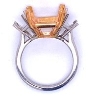 9413  Platinum and 18K Pink Gold Emerald Cut Mounting