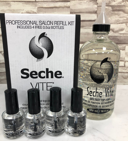 TCR Seche Vite Top Coat 16oz Free 4 0.5 oz