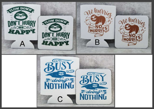 Sloth Koozies and Coasters Sets