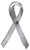 Diabetes/Brain Tumor/Asthma Awareness Ribbon Pin-Silver and White - Awareness Promotionals