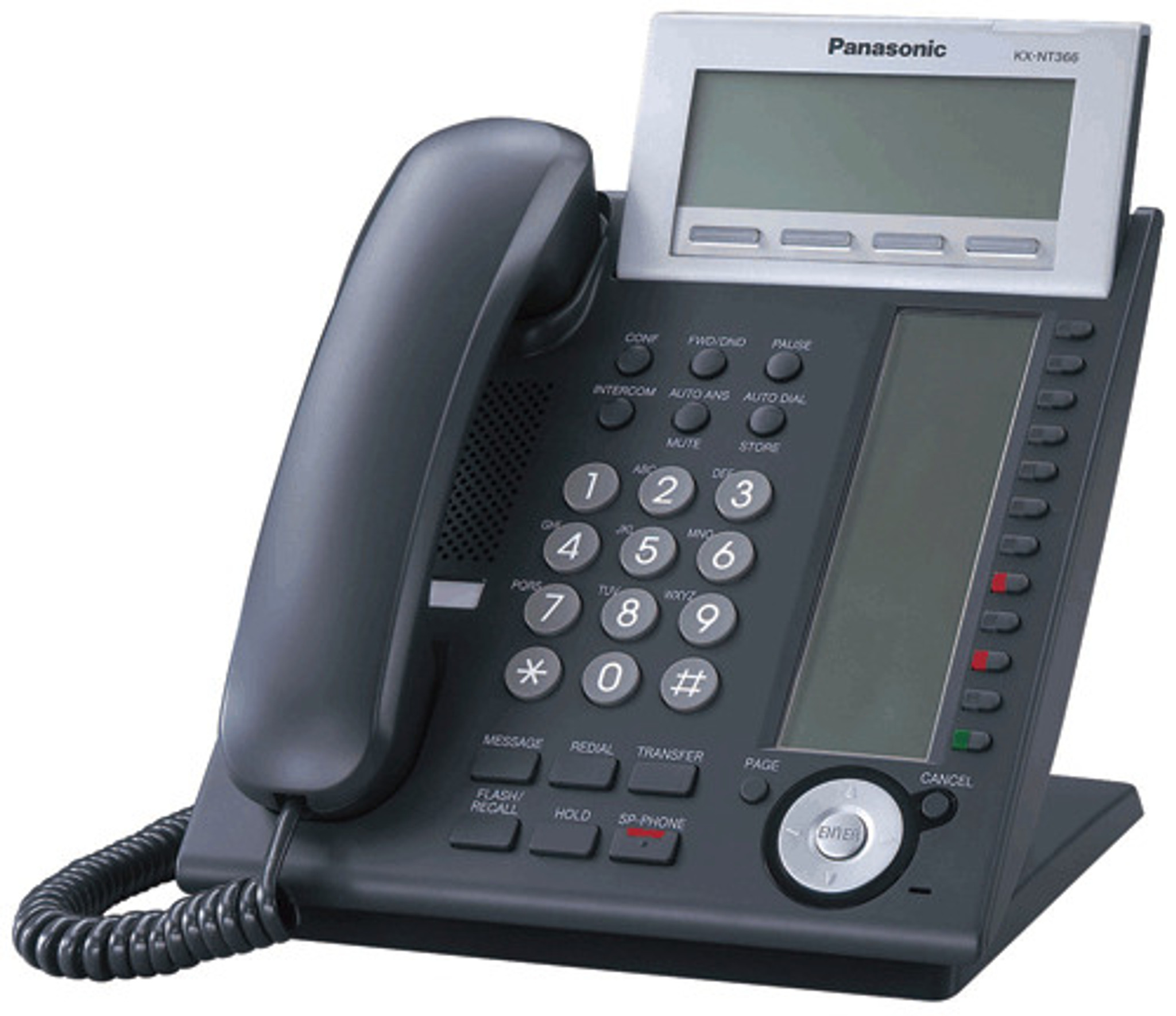 Panasonic KX-NT551X-B Standard IP Telephone with Flexible CO Buttons 1-Line Backlit LCD Display Black - 5