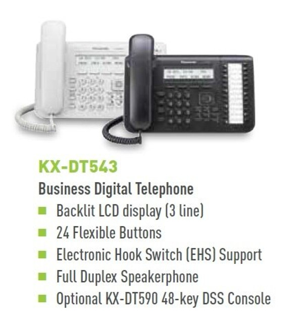 Panasonic KX-DT543B desk phone, color options