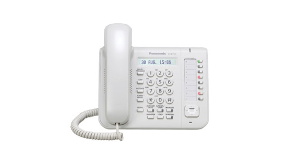 Panasonic KX-NT551-X (White) 1-Line Backlit LCD IP phone with 8 Buttons