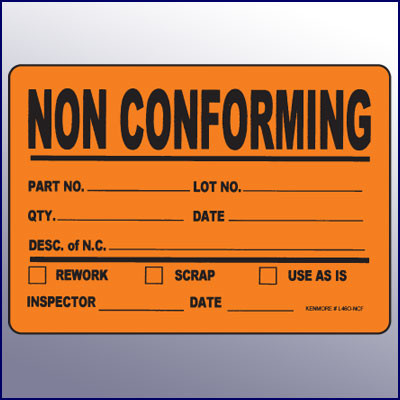 Non Conforming Large Label 4 x 6 - Kenmore Label & Tag
