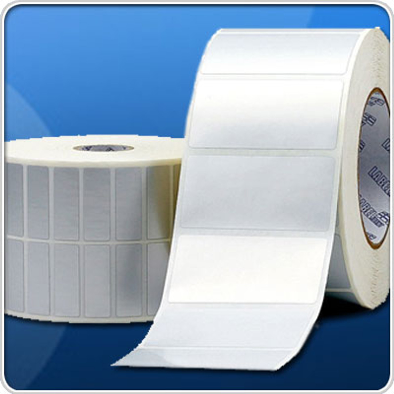 Adhesive label, thermal transfer, polyester, white, 3-1/4 x 1/2