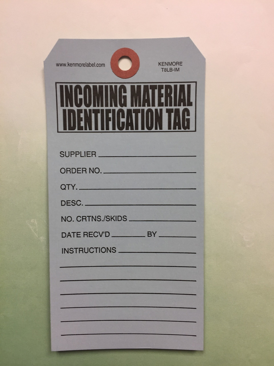 INCOMING MATERIAL IDENTIFICATION - Kenmore Label u0026 Tag