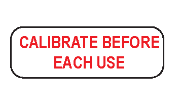 Calibrate Before Each Use Label 1/2 x 11/2 Kenmore Label & Tag