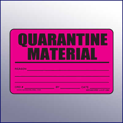 Non Conforming Quality Assurance Label 4 x 3 Kenmore Label & Tag