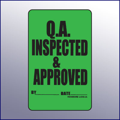 100% Inspected Quality Assurance Label 1-3/4