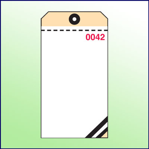 3 Part Carbon Tags 100 pack (White,Pink,Manila (blank) #'s 0400-0499