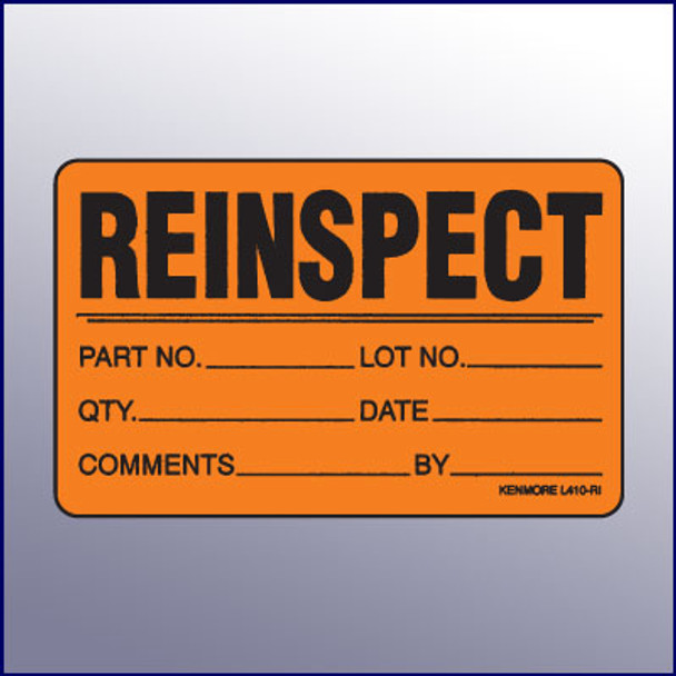 Reinspect Quality Assurance Label 4 x 3