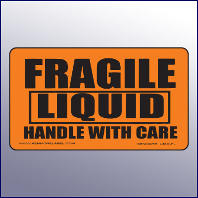 Fragile Liquid/Handle With Care Label - Kenmore Label & Tag