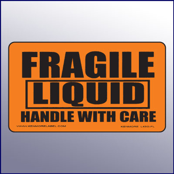 Fragile Liquid/Handle With Care Label