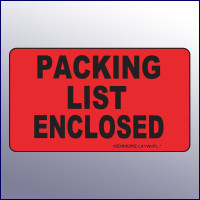 Packing List Enclosed 4X3 Label - Kenmore Label & Tag