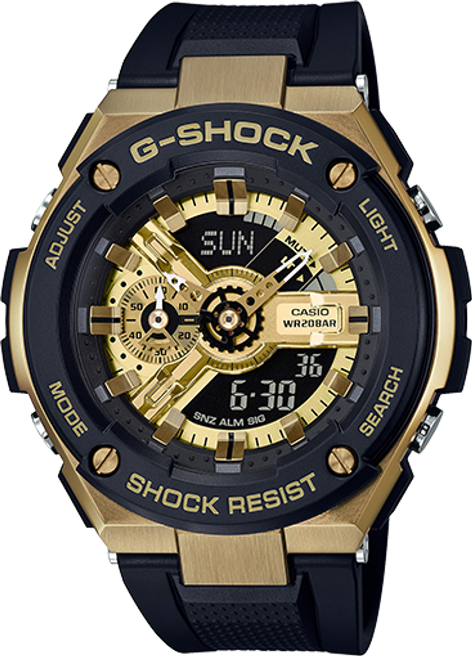 G-Shock G-Steel Black and Gold GST400-1A9