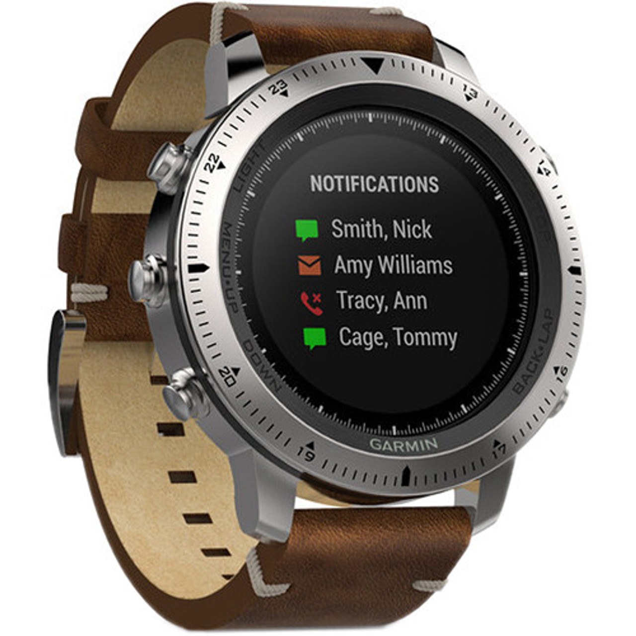 Fenix Chronos GPS Watch With Leather Band