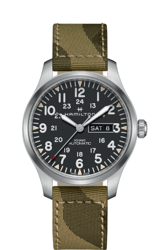 hamilton khaki field day date auto black