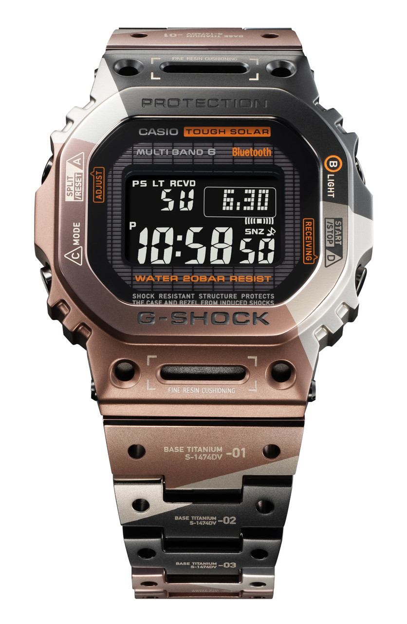 G-Shock GMWB5000TVB1 Full Titanium Geometric Camo - Arizona Time