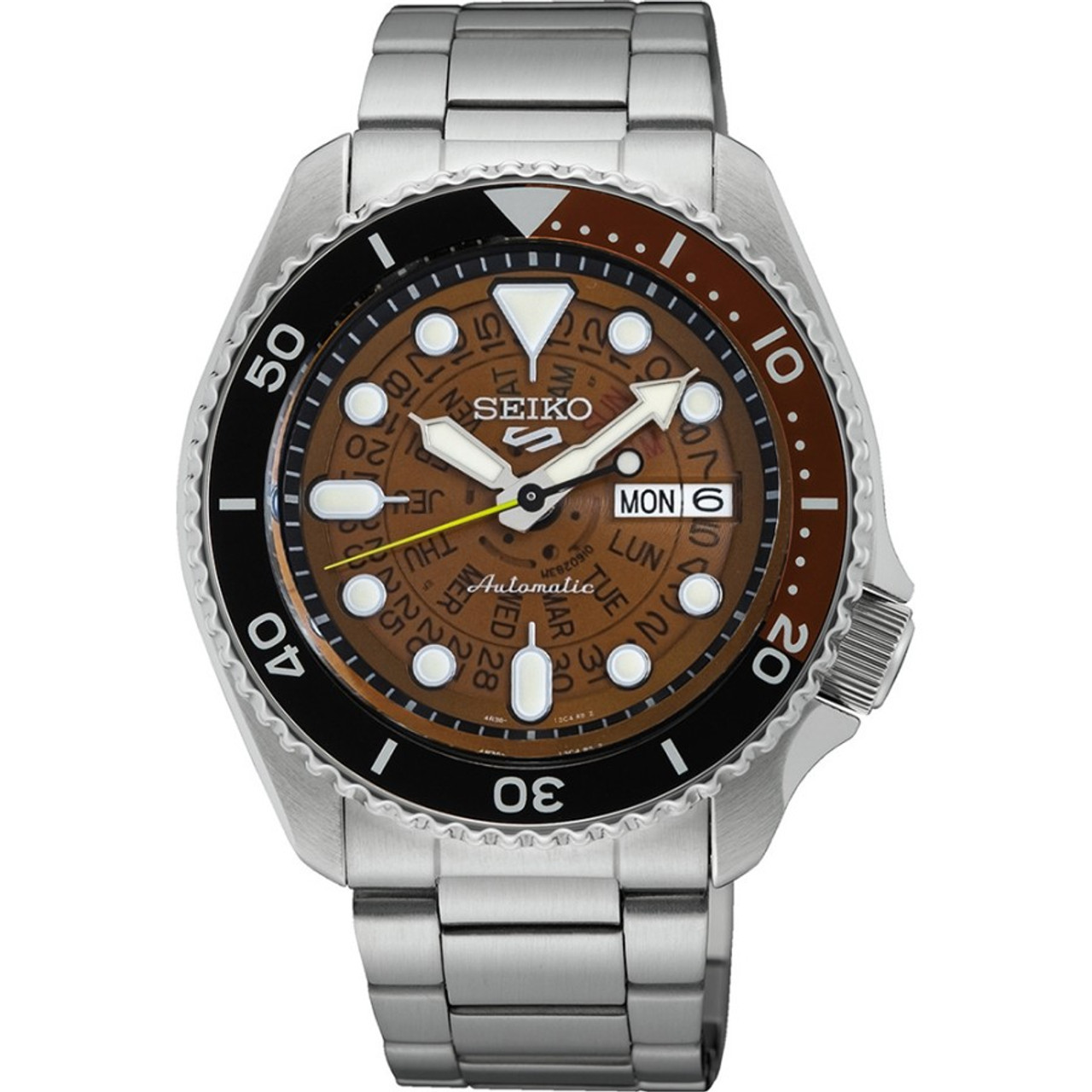 Seiko 5 Sports SRPJ47 Time Sonar Transparent Dial Automatic Brown - Arizona  Fine Time