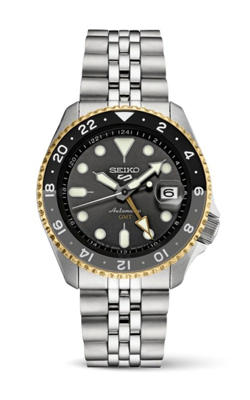 Seiko 5 Sports SSK021 SKX Style GMT Series Two-Tone Gray Automatic