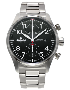 Alpina AL-725B4S6B Startimer Pilot Chronograph Black Dial Metal Bracelet Alpina AL-725B4S6B Startimer Pilot Chronograph Black Dial Metal Bracelet