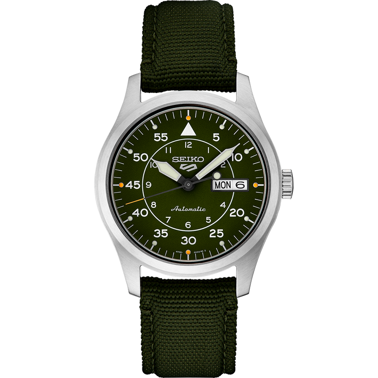 Seiko 5 Sports SRPH29 Automatic Green Dial Pilots Watch