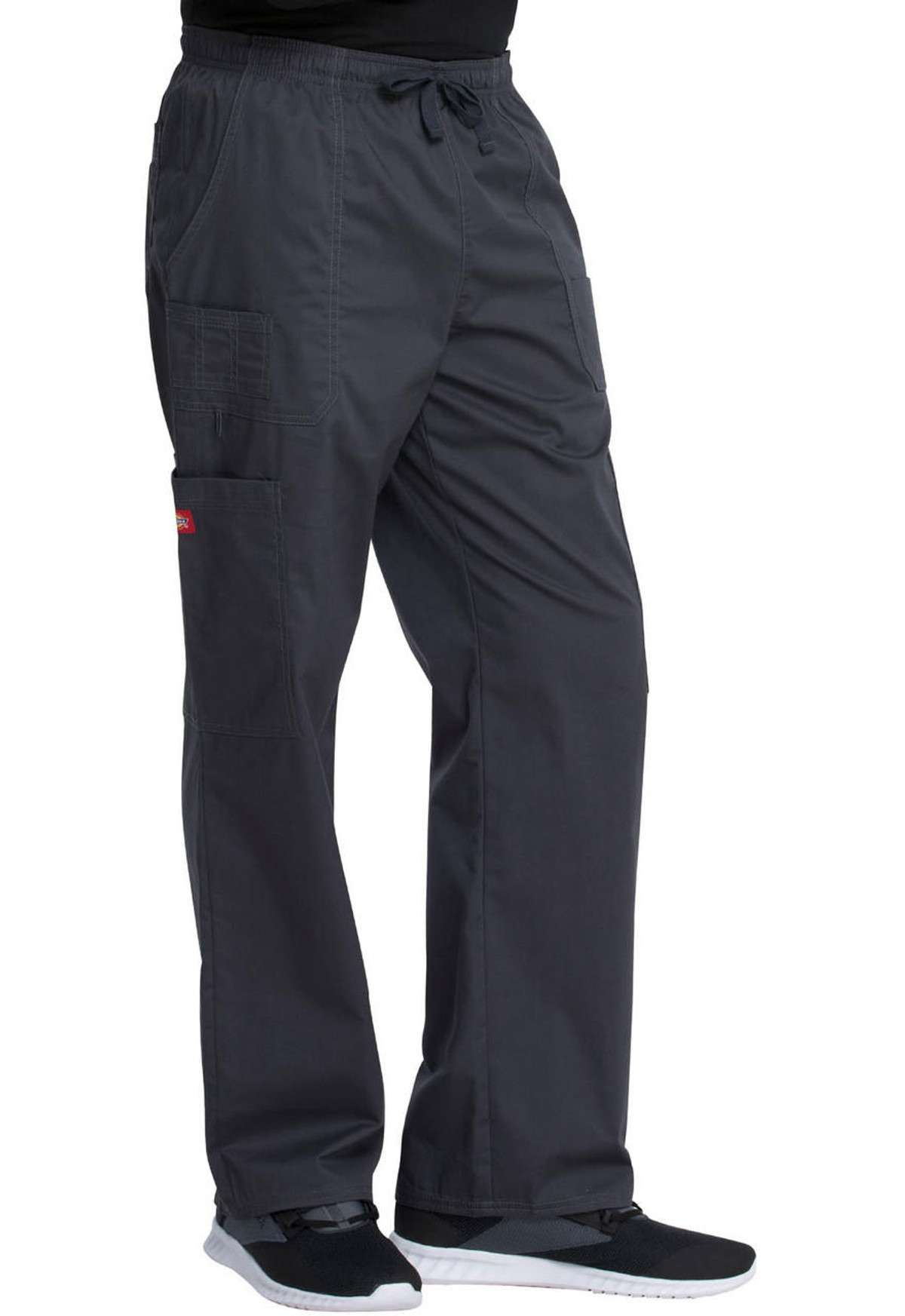 Men's Drawstring Cargo Pants in Black