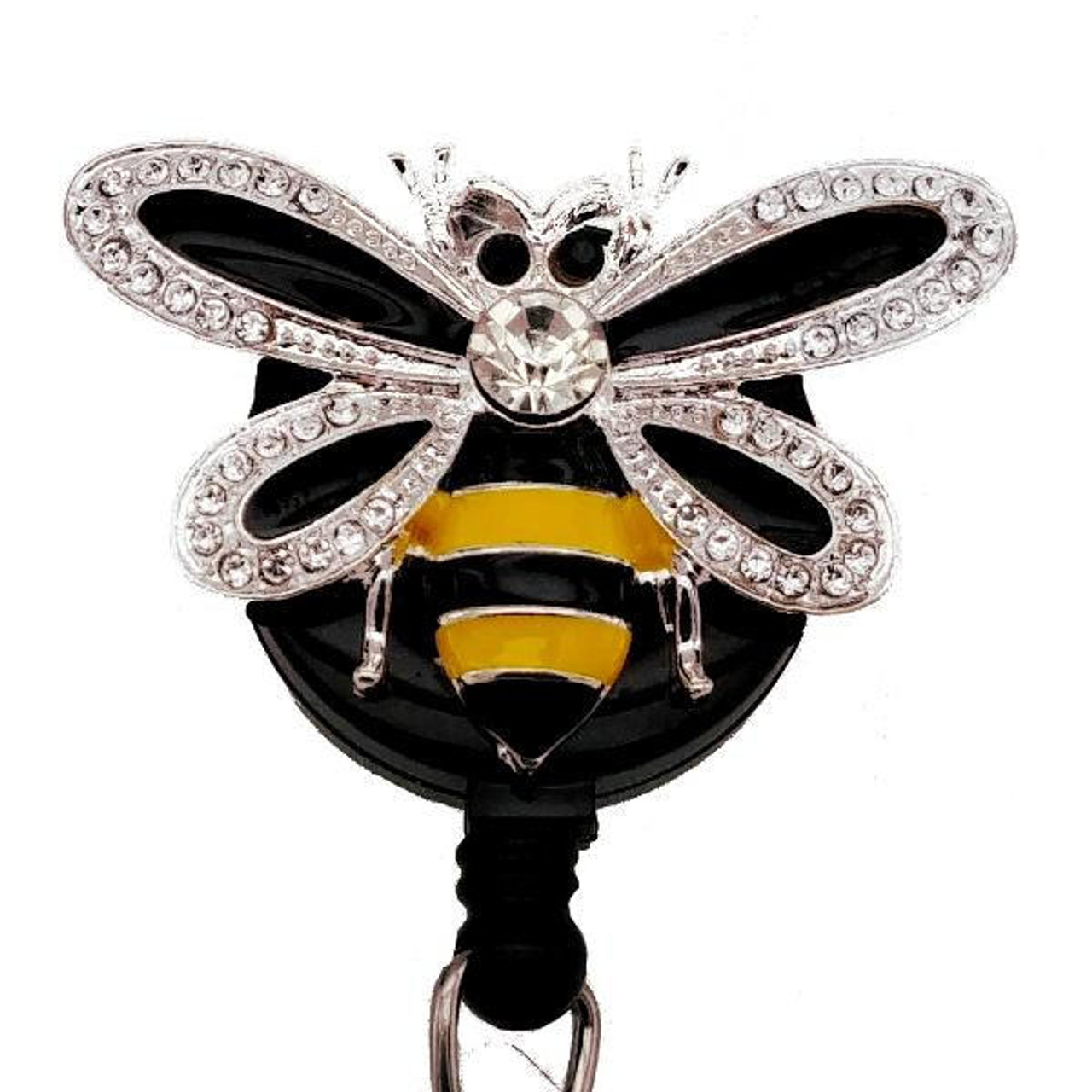 Cute Honeycomb Bee Badge Reel, Black and Gold Badge Reel, Honey Comb Badge Holder, Fall Nurse Badge Reel