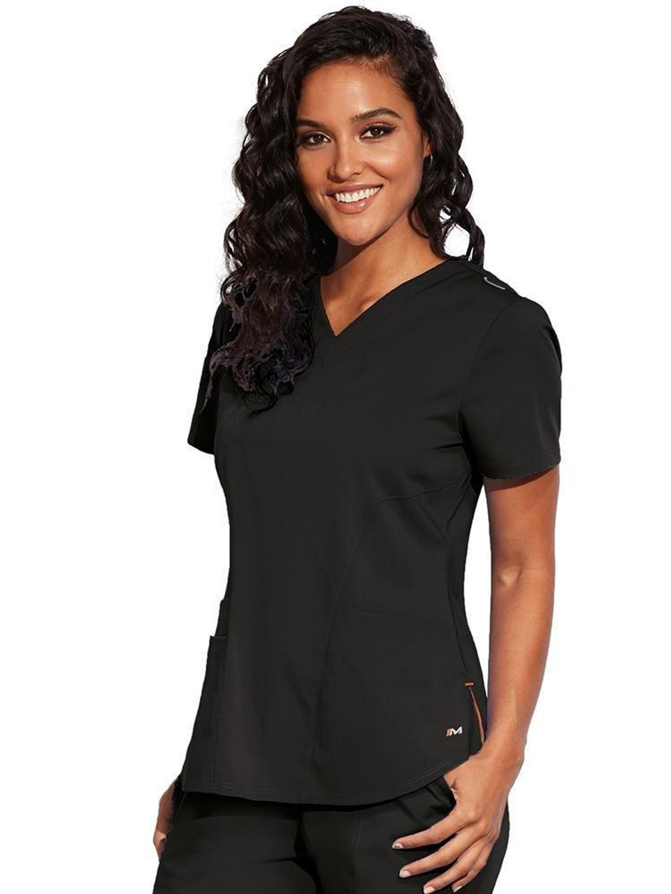 Motion by Barco Ribbed V Neck Top - All Med Express