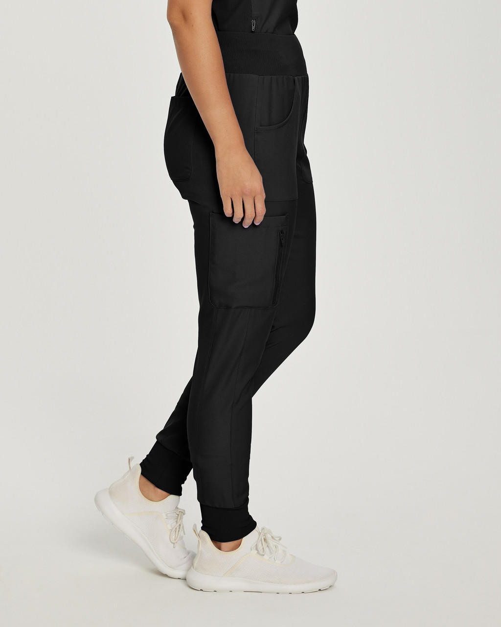 Jogger Rib Knit Waist Black (HS090) [HS090] - $29.98 : Iniforme Vogue,  Scrubs, Estheticians, Lab Wear, Restaurant Wear, Work Wear, Footwear