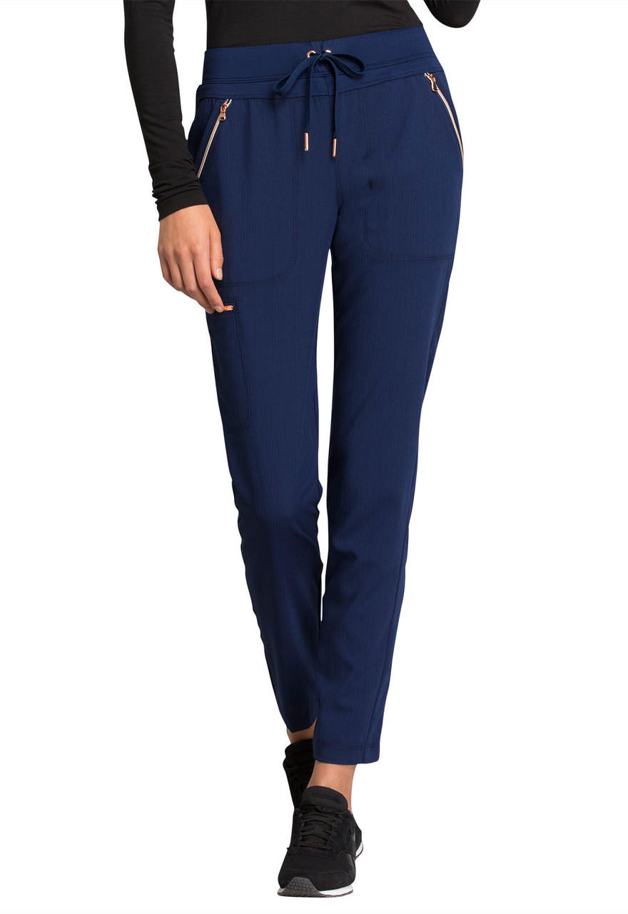 Cherokee Statement Mid Rise Tapered Leg Drawstring Pant in Navy - All Med  Express