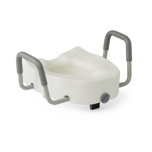 Invacare Medline Elongated Raised Toilet Seat with Arms 