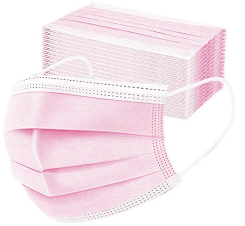  Disposable Face Mask with Ear loops - Box/50 Pink 