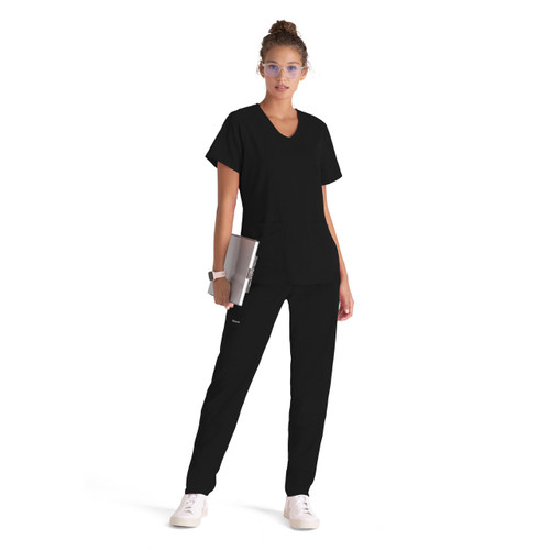  Grey's Anatomy Spandex Stretch 4 Pocket V-Neck Yoke Emma Top 