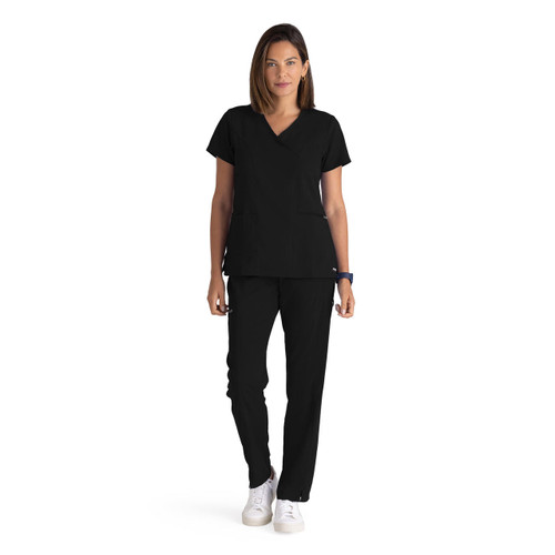  Grey's Anatomy Spandex Stretch Kim 3 Pocket V-Neck Top 