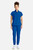 The HH752 Quest Bella Women’s Partial Zip Stand Collar Top appears in a sleek Royal Blue uniform set paired with Royal Blue  pants and white sneakers. The minimalist partial‑zip collar and short‑sleeve silhouette highlight a contemporary, functional style suited for medical, service, and fast‑paced workplace settings.