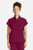 The HH752 Quest Bella Women’s Partial Zip Stand Collar Top is shown in classic Wine with matching Wine pants, styled against a clean white background. The short‑sleeve partial‑zip design and structured stand collar create a modern, professional uniform look ideal for healthcare, hospitality, and other active work environments.
