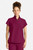 The HH752 Quest Bella Women’s Partial Zip Stand Collar Top is shown in classic Wine with matching Wine pants, styled against a clean white background. The short‑sleeve partial‑zip design and structured stand collar create a modern, professional uniform look ideal for healthcare, hospitality, and other active work environments.