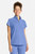 The HH752 Quest Bella Women’s Partial Zip Stand Collar Top is shown in classic ceil blue with matching ceil blue pants, styled against a clean white background. The short‑sleeve partial‑zip design and structured stand collar create a modern, professional uniform look ideal for healthcare, hospitality, and other active work environments.