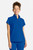 The HH752 Quest Bella Women’s Partial Zip Stand Collar Top is shown in classic Royal Blue with matching Royal Blue pants, styled against a clean white background. The short‑sleeve partial‑zip design and structured stand collar create a modern, professional uniform