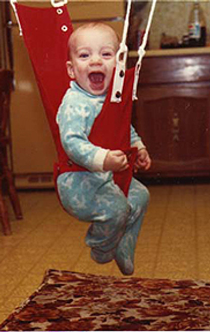 bouncers hanging from doors for babies