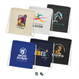A collection of cotton drawstring backpacks in various colours, featuring different logos and designs. A collection of cotton drawstring backpacks in various colours, featuring different logos and designs.