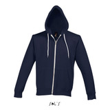 Hoodie with zippered front UNISEX fleece lining SILVER