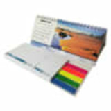 A combo pad with a landscape design featuring multiple sticky notes in vibrant colours. Includes a logo on the cover.