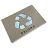 A grey planner featuring a recycling logo in light blue colours, with a minimalist design.