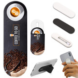 A collection of smartphone straps in black, white, and grey, featuring a coffee-themed design with coffee beans.