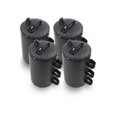 Four black sandbags with handles and screw-top lids designed for securing items or tents.